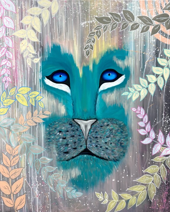 Painting titled "The fighter." by Olya Enina, Original Artwork, Acrylic