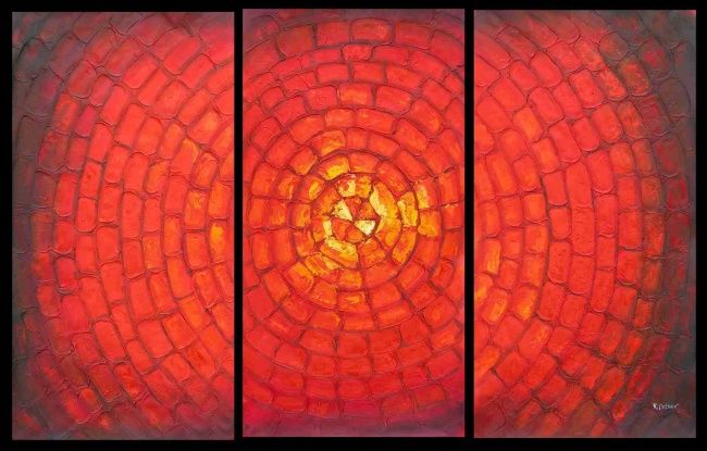Pintura titulada "# 4048 (3 x 24"x…" por Nnn, Obra de arte original,
