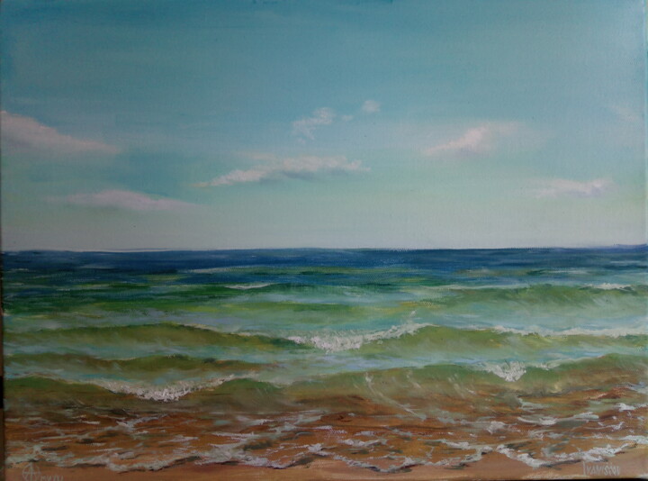 Painting titled "Baltic sea 2021" by Oleg Ivanishchev, Original Artwork, Oil
