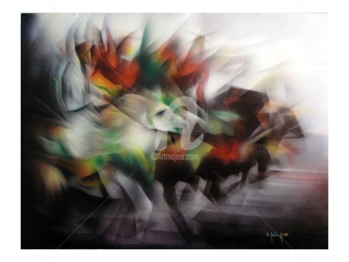 Peinture intitulée "TBOURIDA" par Omar Jebbari, Œuvre d'art originale, Acrylique