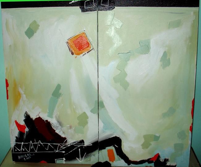 Peinture intitulée "improvisation01" par Koulali Omar, Œuvre d'art originale, Huile