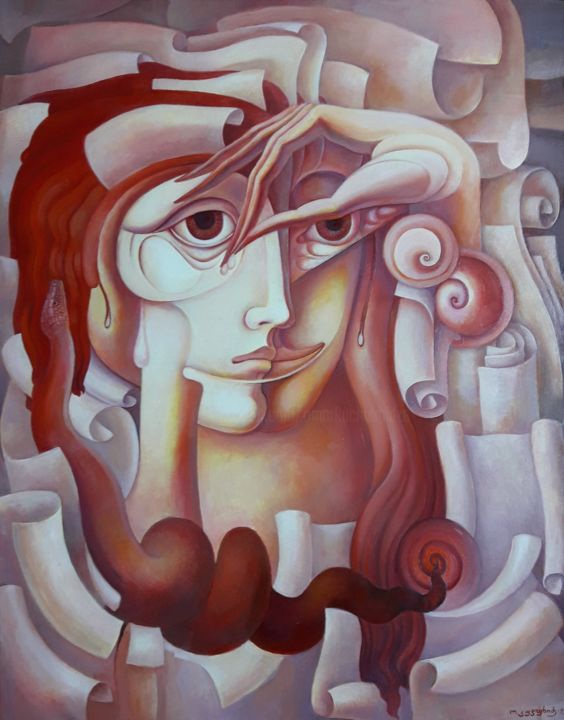 Peinture intitulée "Beginning" par Omar Kuchukhidze, Œuvre d'art originale, Huile