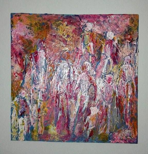 Peinture intitulée "abstraction 1" par Omar, Œuvre d'art originale, Acrylique