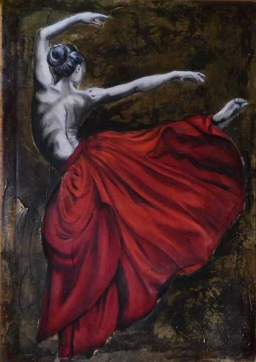 Schilderij getiteld "La Forza 1" door Ombretta Buongarzoni, Origineel Kunstwerk, Acryl