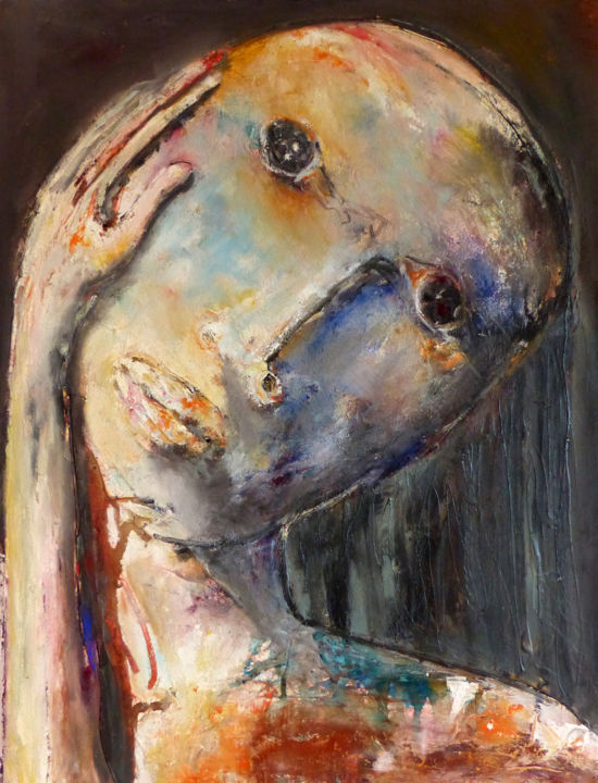 Malerei mit dem Titel "Rozana" von Omer Amblas, Original-Kunstwerk, Öl