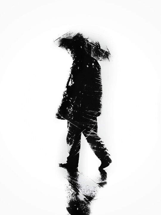 Fotografia intitolato "Man With Umbrella" da Ömer Erdoğan, Opera d'arte originale, Fotografia digitale