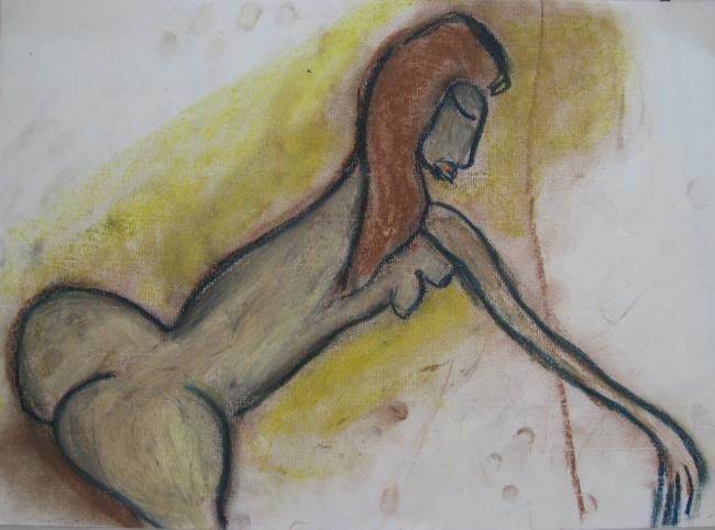 Painting titled "primitive" by Aziz Elhihi, Original Artwork