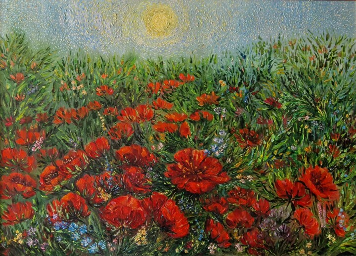 "Summer field" başlıklı Tablo Daleka Olga tarafından, Orijinal sanat, Petrol