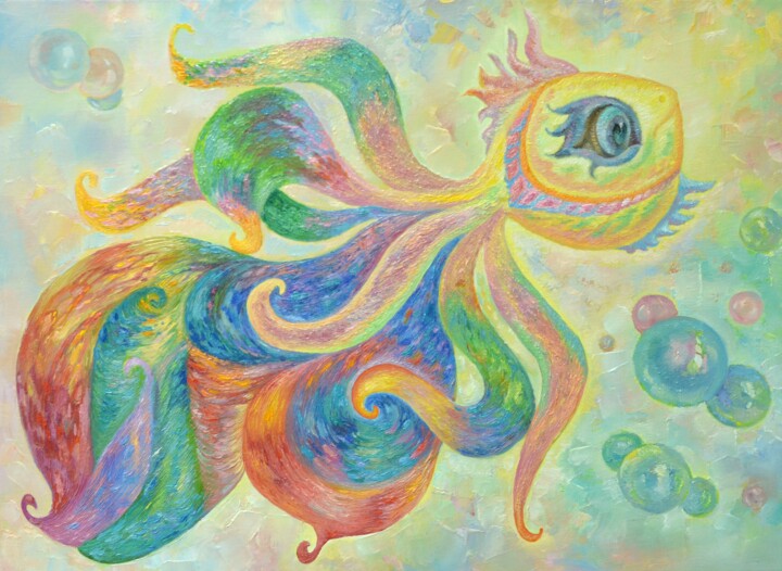 Peinture intitulée "The dreamer" par Daleka Olga, Œuvre d'art originale, Huile