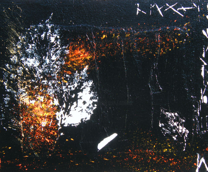 Painting titled "MIROIR D' AUTOMNE 3" by Isabelle Nivet, Original Artwork, Acrylic