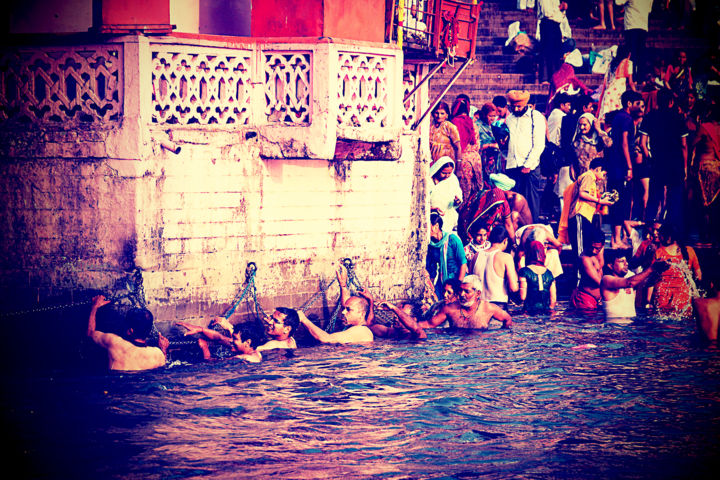 Digital Arts titled "Holy Bath At  Ganga…" by Om, Original Artwork, Other