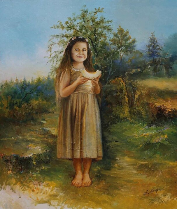 Peinture intitulée "Bianca" par Önder Yılmaz, Œuvre d'art originale, Aquarelle