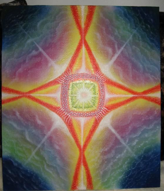 Peinture intitulée "Mandala" par Airart, Œuvre d'art originale, Huile