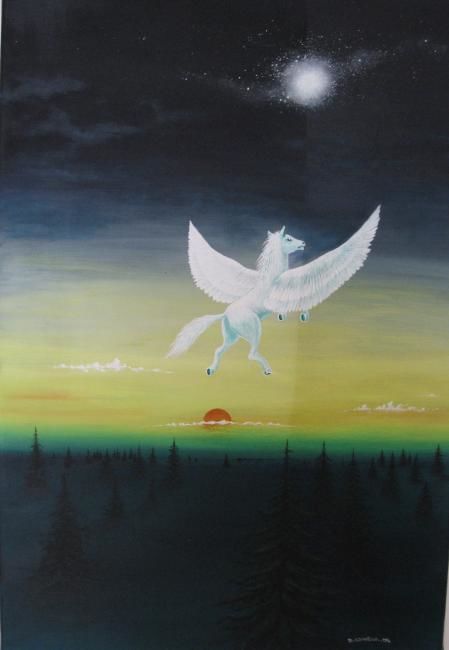 Peinture intitulée "Pegasus" par Airart, Œuvre d'art originale, Huile