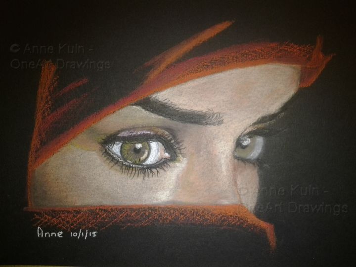 Painting titled "no-13-red-veil-onea…" by Oneart Drawings, Original Artwork