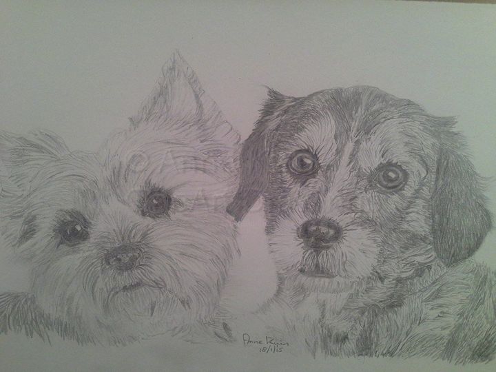 Drawing titled "no-17-doggies-onear…" by Oneart Drawings, Original Artwork