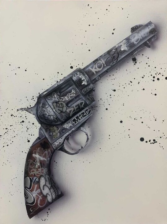 Painting titled "Art is my Weapon" by Onemizer, Original Artwork, Acrylic