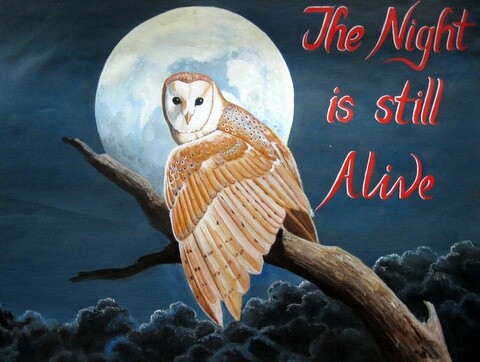 Painting titled "Barn Owl - The Nigh…" by Ong Sookeat, Original Artwork