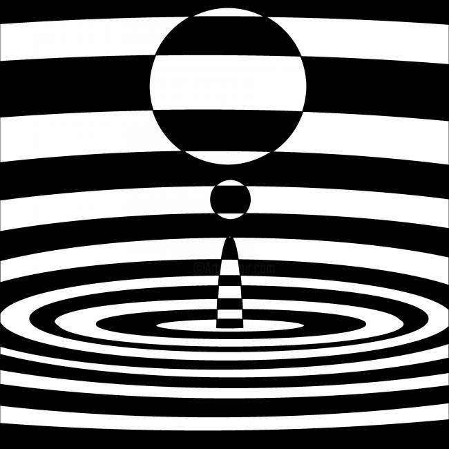 Peinture intitulée "Drop of water in an…" par Casino Illusion Artist, Œuvre d'art originale, Huile