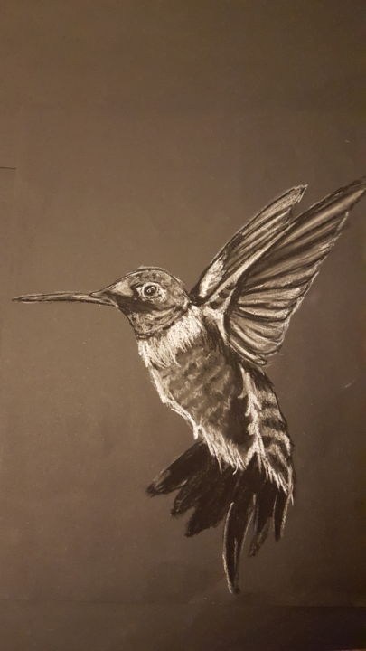 Disegno intitolato "Le colibri" da Onlyartevent, Opera d'arte originale