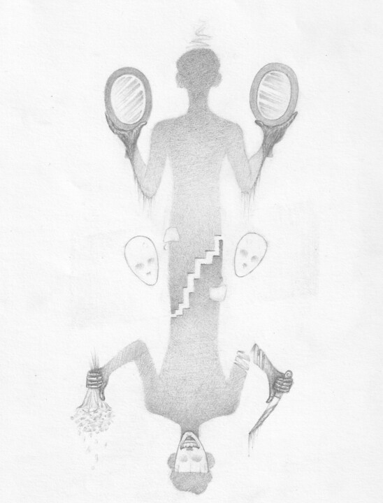 Drawing titled "tepetaklak(upside d…" by Onur Kolay, Original Artwork, Charcoal