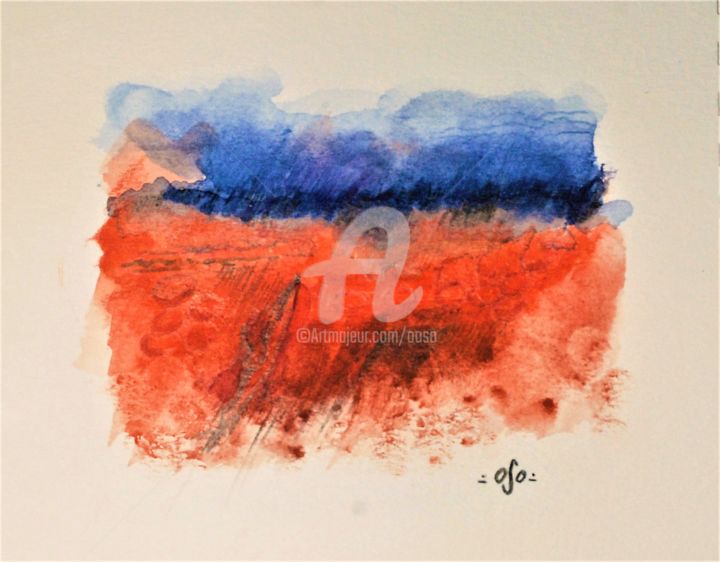 Painting titled "Fragment 2" by Oso, Original Artwork, Watercolor