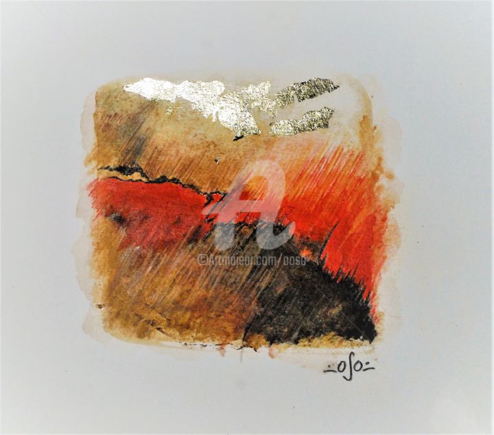 Pintura titulada "Fragment 3" por Oso, Obra de arte original, Acuarela