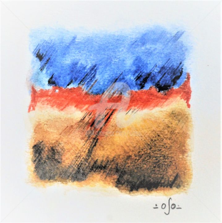 Peinture intitulée "Fragment 4" par Oso, Œuvre d'art originale, Aquarelle