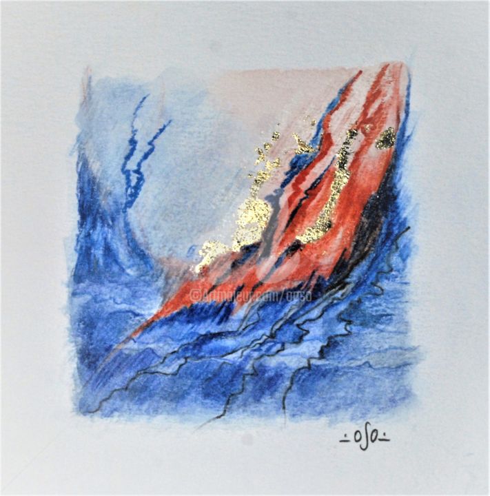 Peinture intitulée "Fragment 5" par Oso, Œuvre d'art originale, Aquarelle