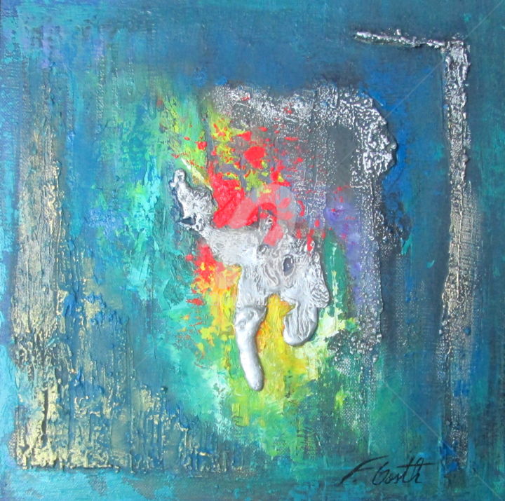 Painting titled "gisement argent" by Florence. Oosth, Original Artwork