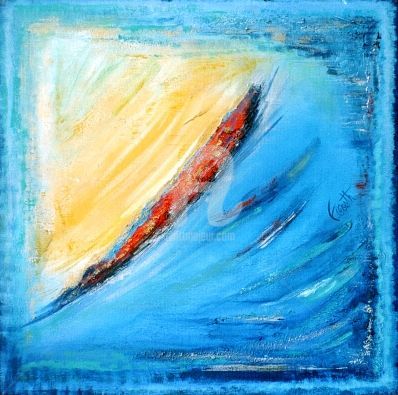 Painting titled "le soleil arrive" by Florence. Oosth, Original Artwork