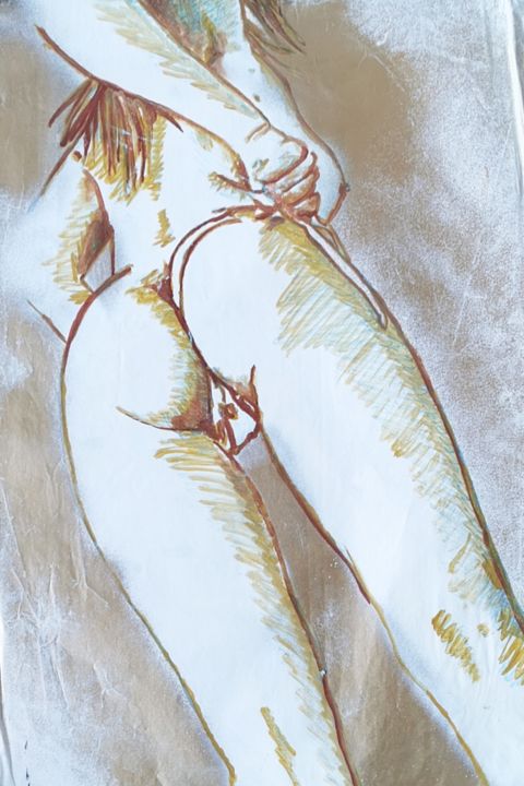 Ζωγραφική με τίτλο "脚 [ashi]" από Ootyer, Αυθεντικά έργα τέχνης, Λάδι