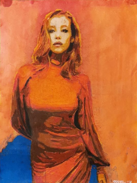 Painting titled "Marisa roper" by Ootyer, Original Artwork, Pastel