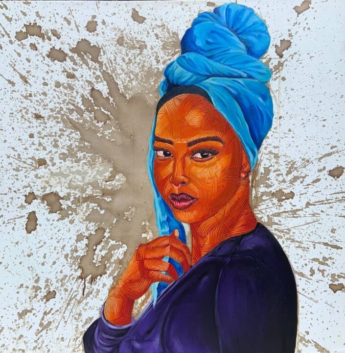 Ζωγραφική με τίτλο "Beauty lies in the…" από Opeyemi Aremu, Αυθεντικά έργα τέχνης, Ακρυλικό