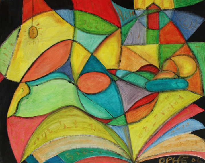 Schilderij getiteld "Color Book" door Ophélie Bonheme, Origineel Kunstwerk, Olie