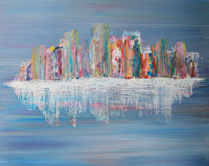 Painting titled "Iceberg" by Ophélie Le Clech, Original Artwork, Acrylic