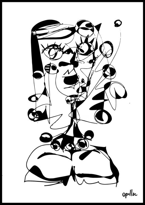 Artes digitais intitulada "Un fil unique - La…" por Opillac, Obras de arte originais, Acrílico