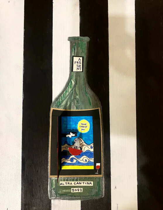 Collages intitulée "A present POP UP" par Opillac, Œuvre d'art originale, Collages Monté sur Autre panneau rigide