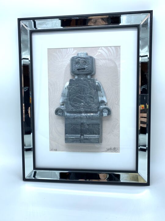Sculpture titled "Lego on the wall" by Opius, Original Artwork, Resin