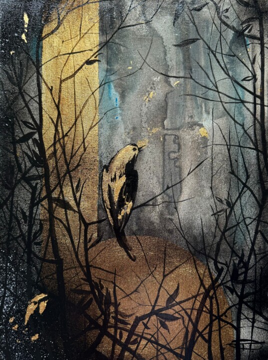 Schilderij getiteld "Evening lullaby 1" door Oplyart Pavlova, Origineel Kunstwerk, Acryl