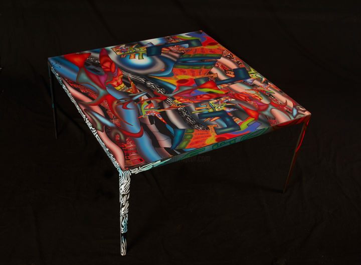 Design intitolato "table "Pop Art"" da Ôr Orosco, Opera d'arte originale, Mobili