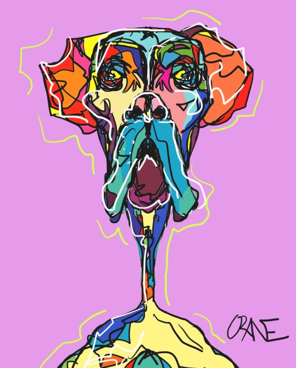 Digital Arts titled "DOG" by O R A N E, Original Artwork