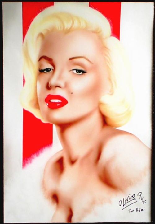 Peinture intitulée "portrait Marilyn" par Olivier R., Œuvre d'art originale