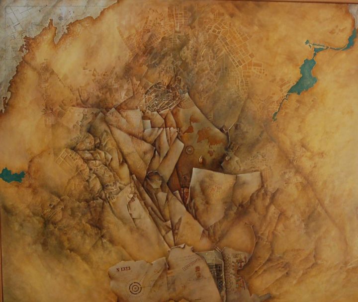 Schilderij getiteld "El Ciclo de los Tre…" door Orcas Azerlav, Origineel Kunstwerk, Anders