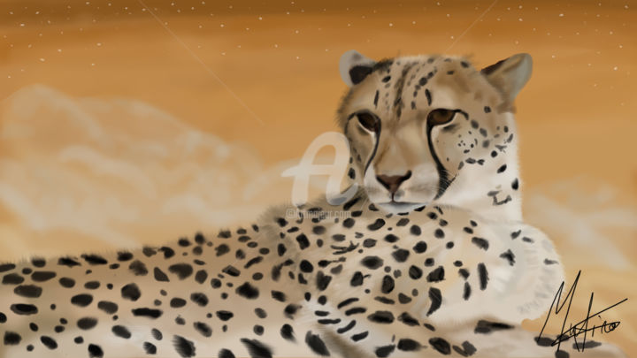 Digital Arts titled "Le Cheetah" by Pandora, Original Artwork, 2D Digital Work