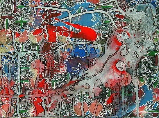 Painting titled "jet stream" by Ordie Iv, Original Art, Oil