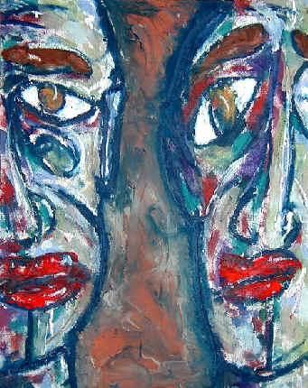 Painting titled "divisive" by Ordie Iv, Original Art, Oil