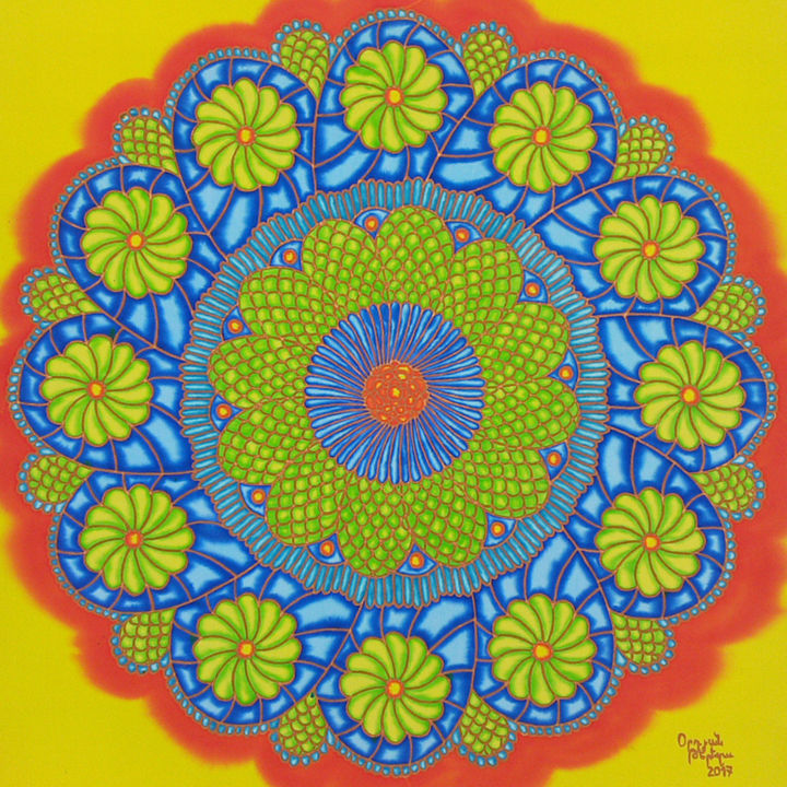 Pintura intitulada "Mandala" por Tereza Ordyan, Obras de arte originais, Acrílico