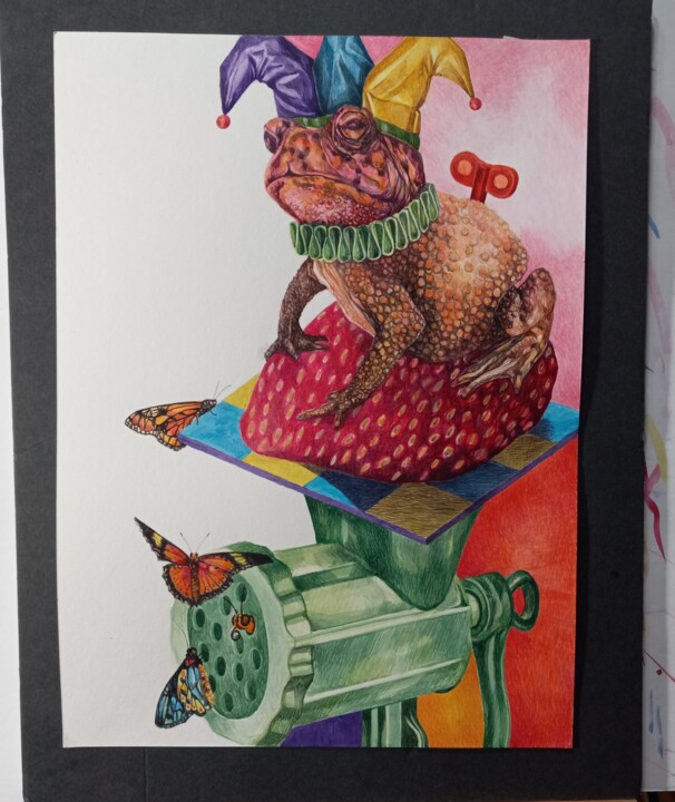 Pintura titulada ""The strawberry"" por Orestes Barrios Maranon, Obra de arte original, Acuarela