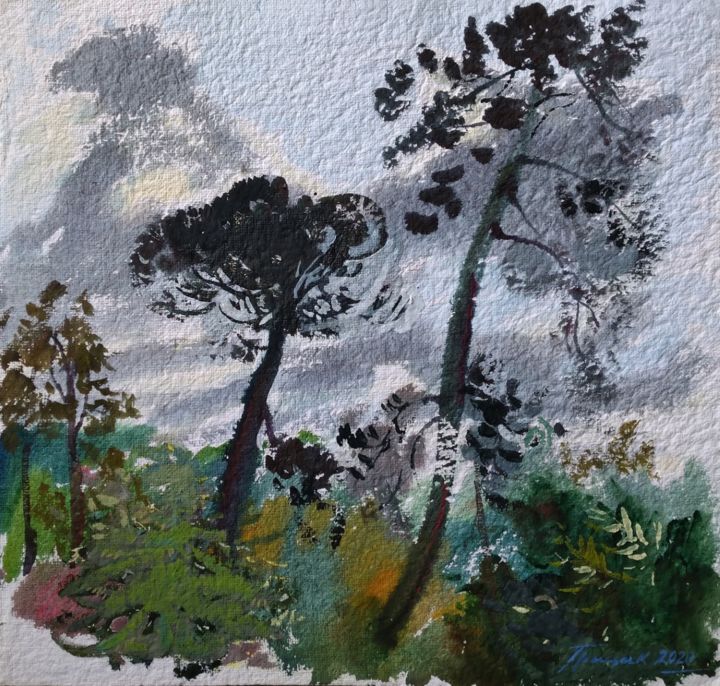 Pintura intitulada "Bois de Boulogne 3" por Orest Hrytsak, Obras de arte originais, Acrílico